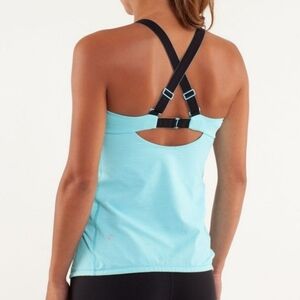 Lululemon Run Catch Me Blue Striped Racerback Luxtreme Tank Top